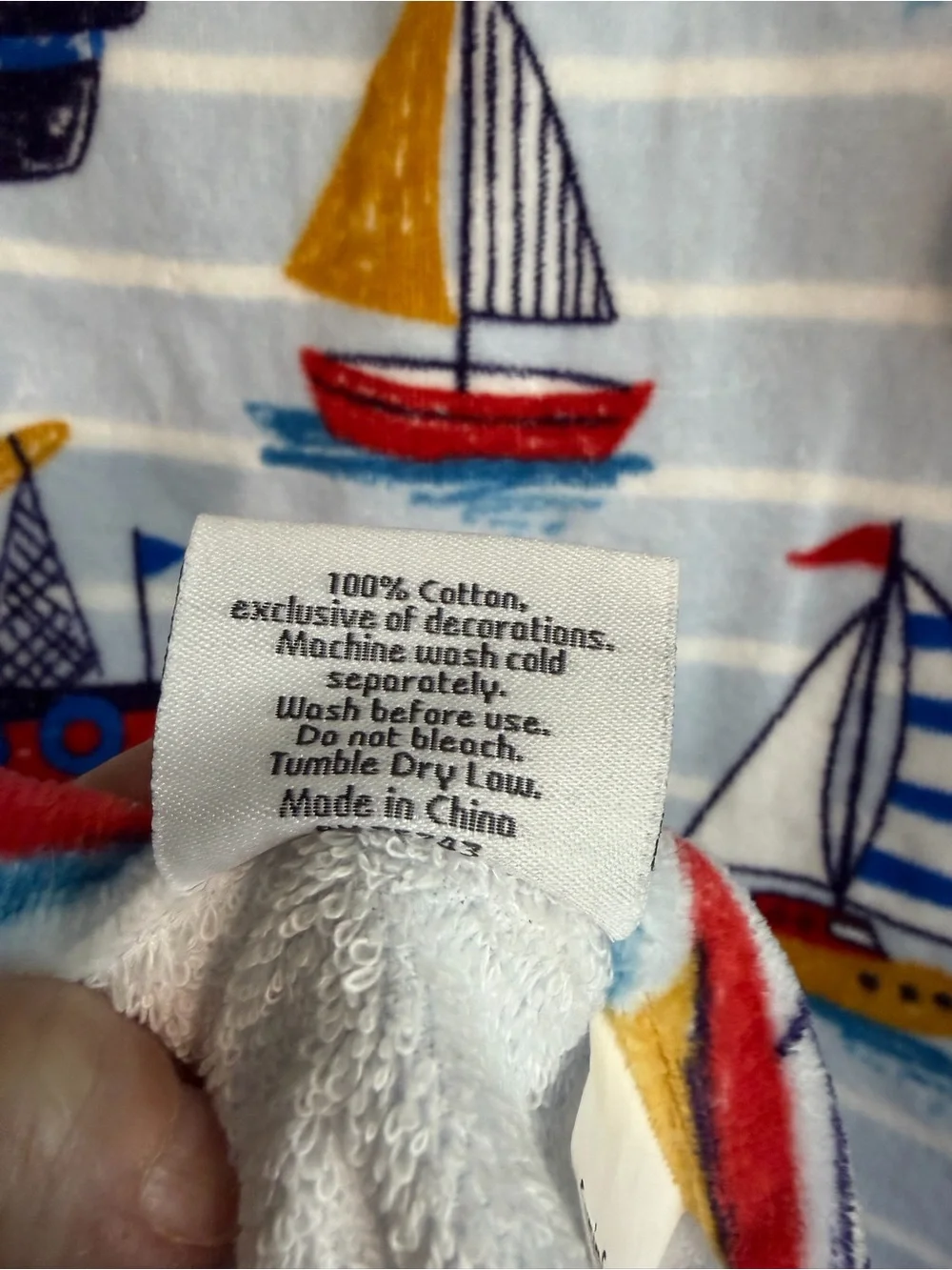 C&C California Kids Cotton Beach Towel - Nautical Boats. NEW